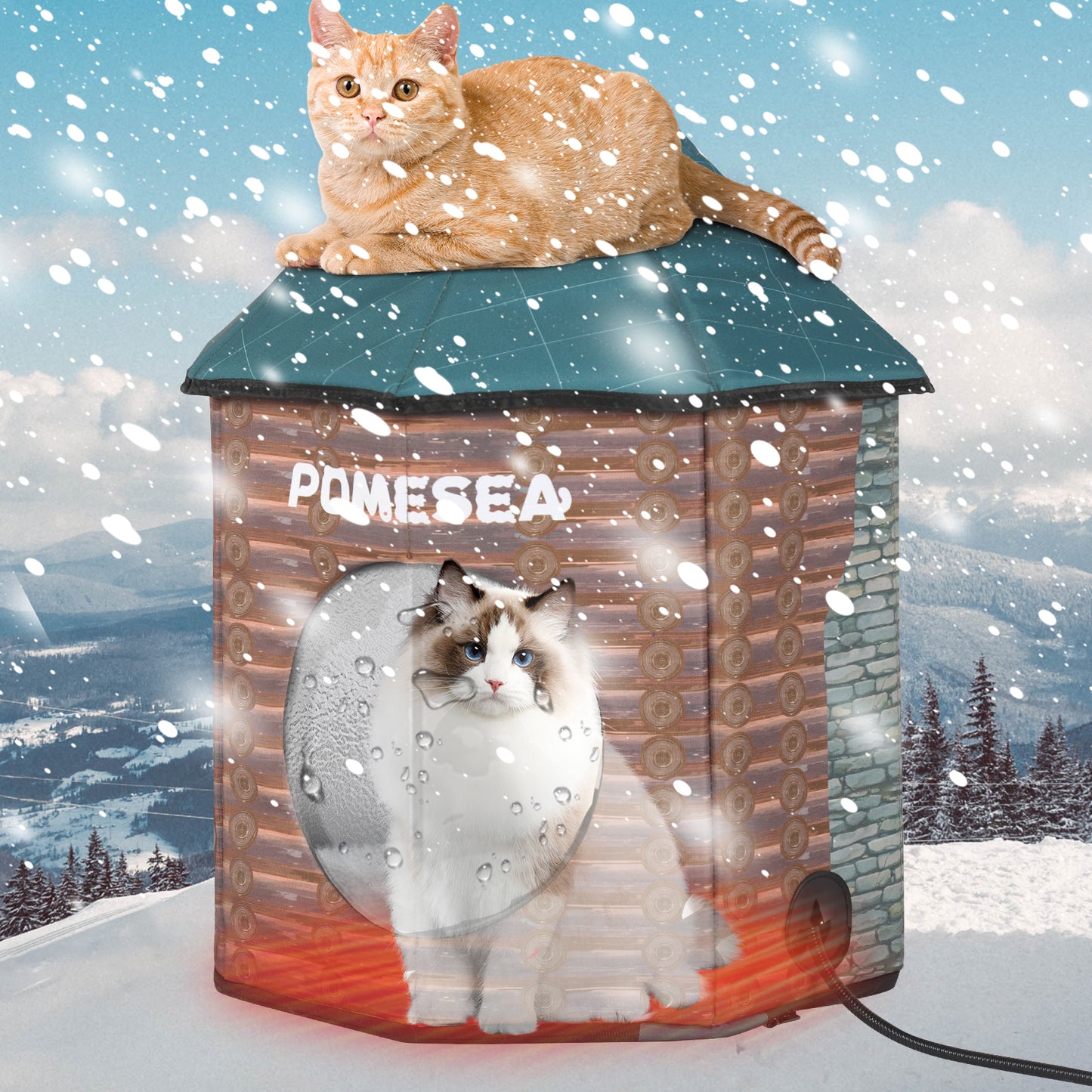 Heated Cat House(Log Cabin Design)