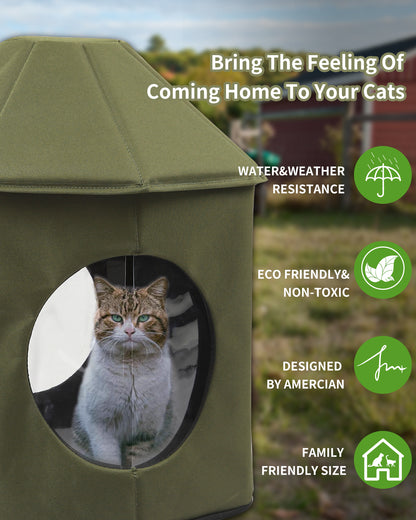 Heated cat House(Olive Green)