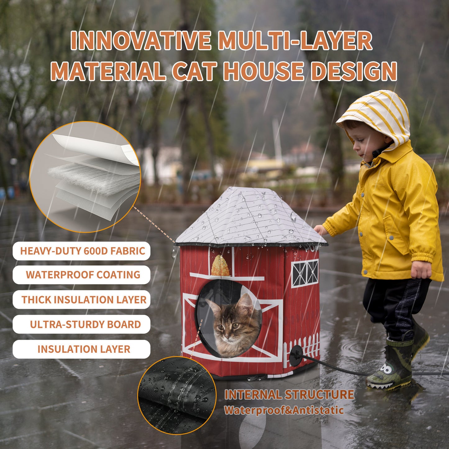 Heated cat Houses(Barn Design)