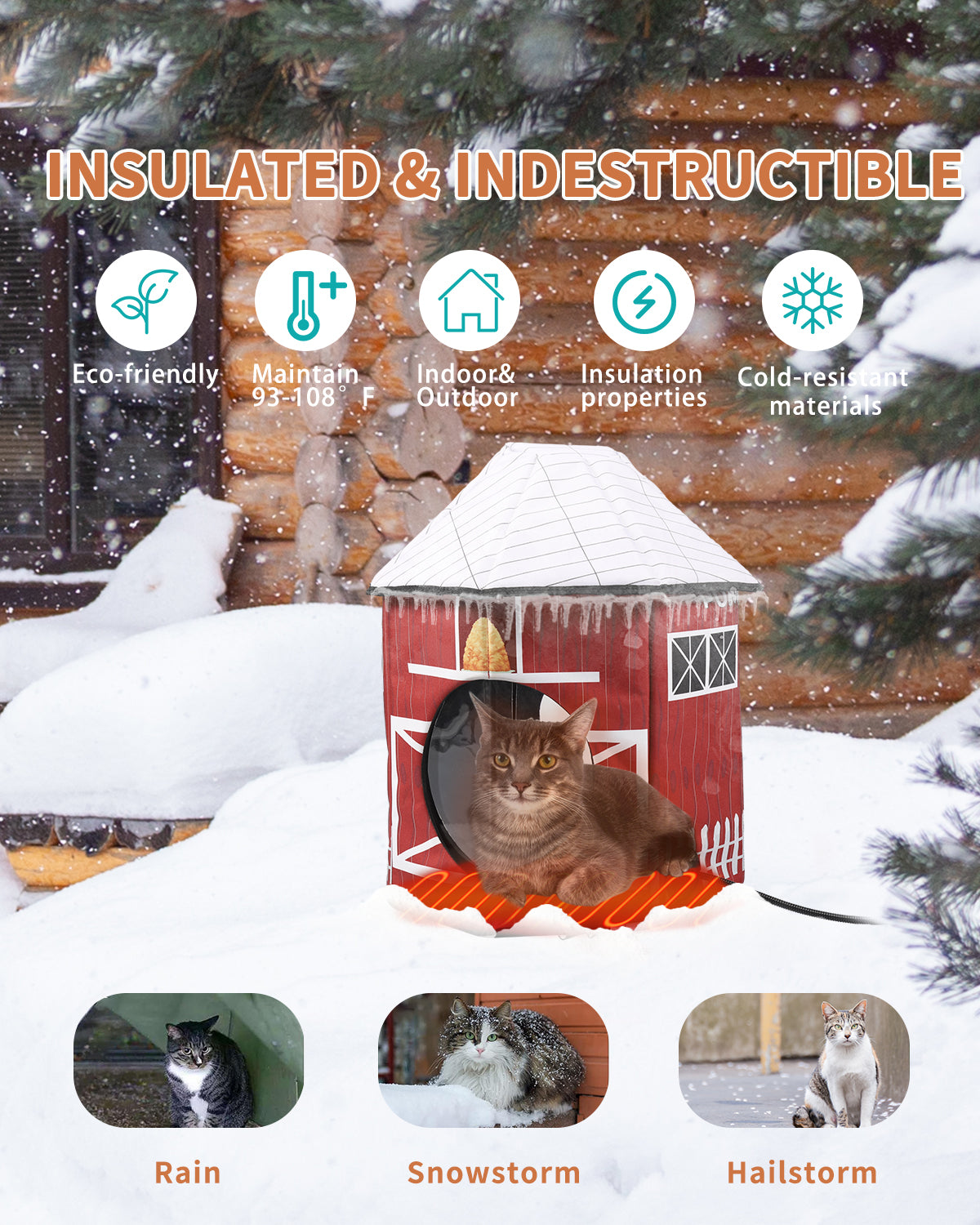Heated cat Houses(Barn Design)